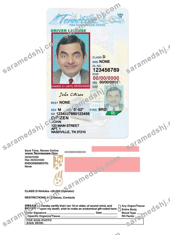 USA Tennessee driving license under 21